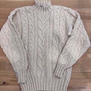 Women's Barry Bricken 100% Wool hand knit fisherman sweater, size small